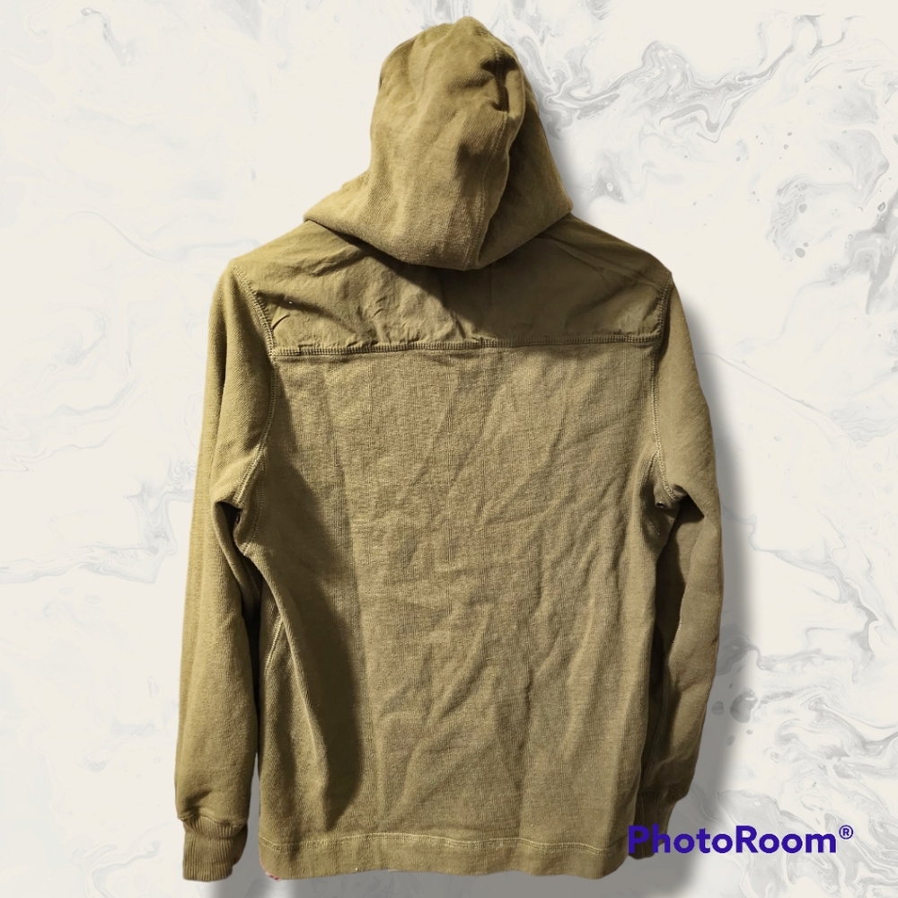 🇨🇦 Roots Men's Camp Henley Hoodie With Patches Olive Green Size XS - Picture 2 of 9
